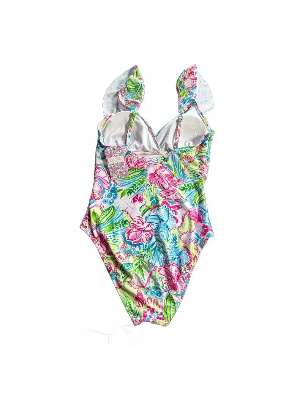 STELLA PARKER tummy control Standard Tiered Maillot One Piece Swimsuit $108 NWT